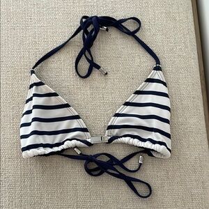 Michael Kors Navy and White Bikini Top